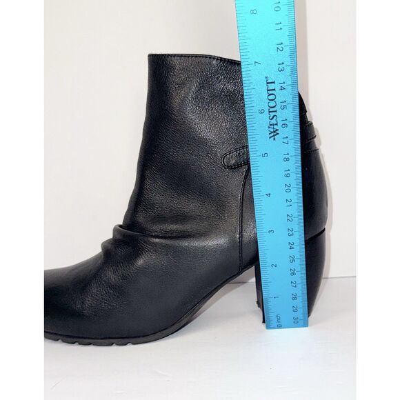 L'Amour Des Pieds Black Leather Ankle Boots Buttery Soft Bootie Buckle Block 6.5 - Picture 13 of 16